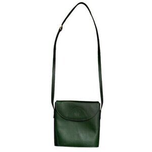 Vintage Vale Florence Italy Green Leather Crossbody Bag